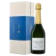 Bottle of Champagne Deutz La Côte Glacière 2015, front view, white label, gold cap