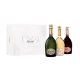 RUINART champagne Gift Set 3 bottles, “R” de Ruinart, Blanc De Blancs, Brut Rosé