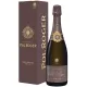 Bottle of Champagne Pol Roger Rosé 2015, front view, label visible