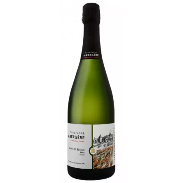 Bottle of Champagne A. Bergère Soléra Blanc de Blancs Brut, front view