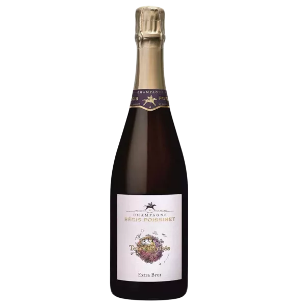 Bottle of Champagne Poissinet Cuvée Terre d'Irizée Extra-Brut, front view
