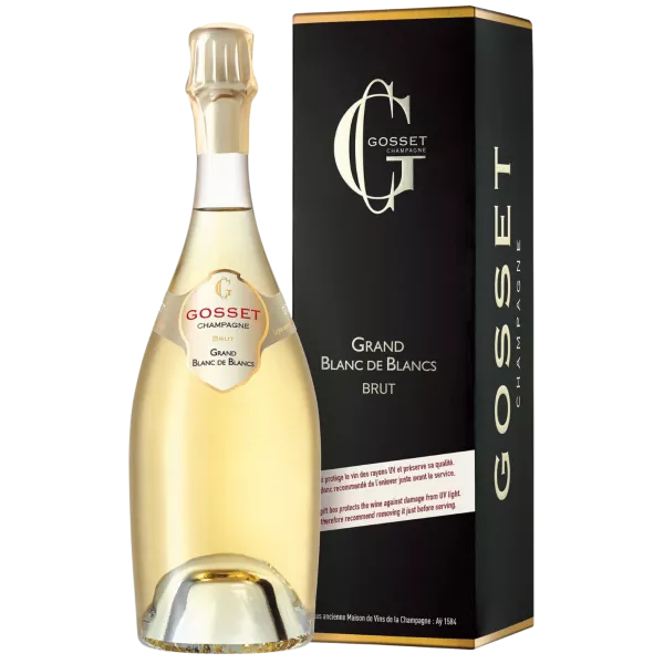 Bottle of Champagne Gosset Grand Blanc de Blancs Brut Magnum 1,5L, front view