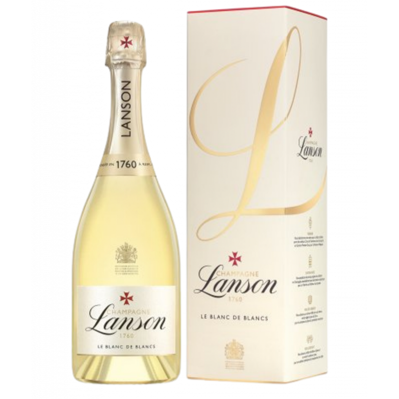 LANSON champagne Blanc De Blancs with Packaging