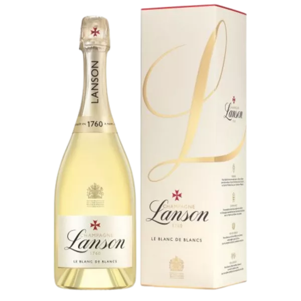 LANSON champagne Blanc De Blancs with Packaging