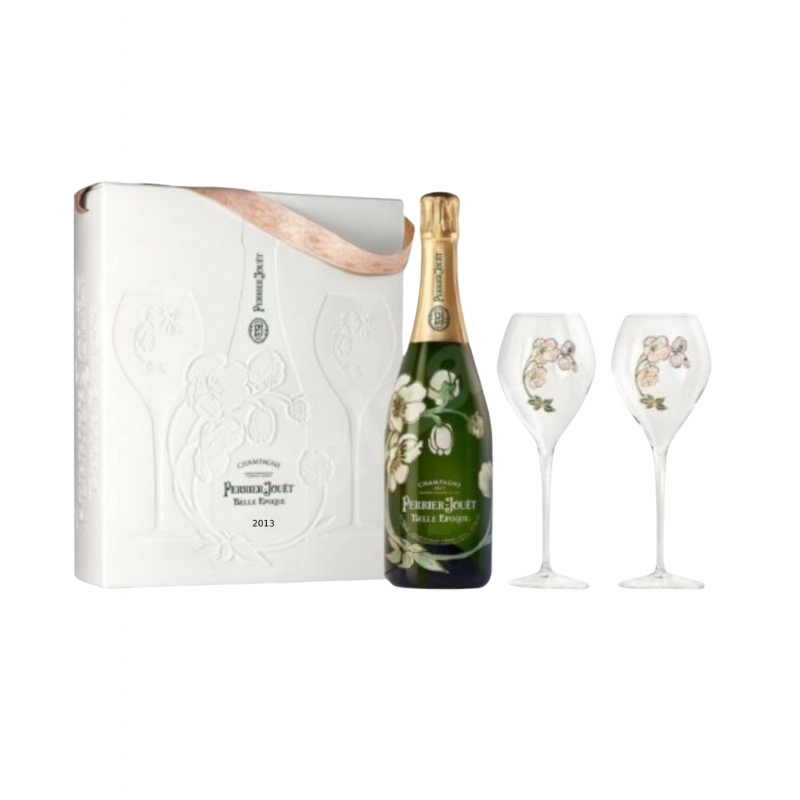 Champagne Gift set PERRIER JOUET Belle Epoque 2013 with 2 glasses
