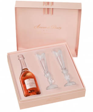 DEUTZ Amour De Deutz Rosé 2013 gift sets with 2 champagne glasses