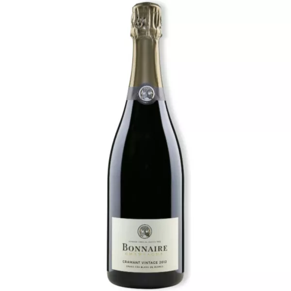 Bottle of Champagne Bonnaire Cramant Blanc de Blancs 2015, front view