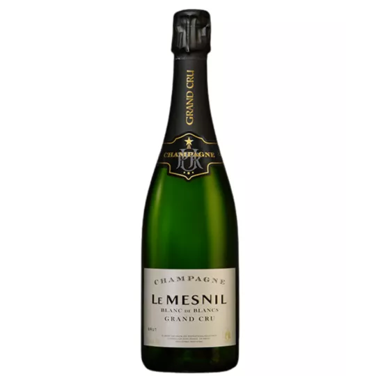 Magnum Champagne Le Mesnil Brut Blanc de Blancs Grand Cru, green bottle, front view