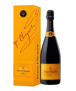 Bottle of VEUVE CLICQUOT Champagne Reserve Cuvee with Case