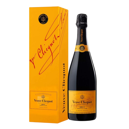 Bottle of VEUVE CLICQUOT Champagne Reserve Cuvee with Case
