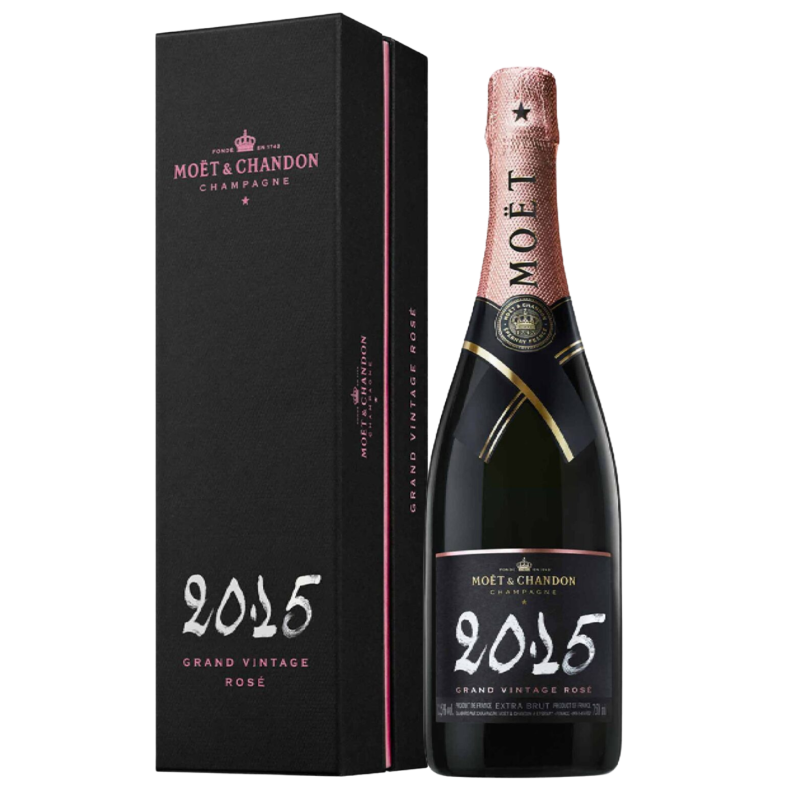 MOET & CHANDON champagne Grand Vintage Rosé 2015 with case