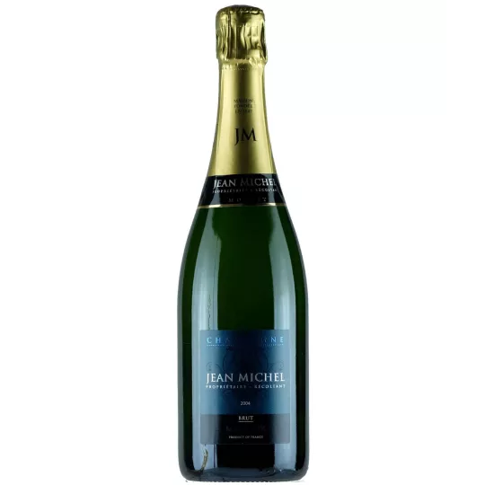 Bottle of Champagne Jean Michel Blanc de Meunier Millésime 2018, front view