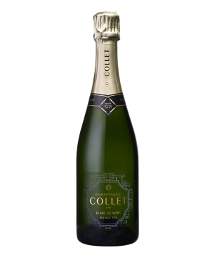 Elegant bottle of COLLET Blanc de Noirs Premier Cru Champagne