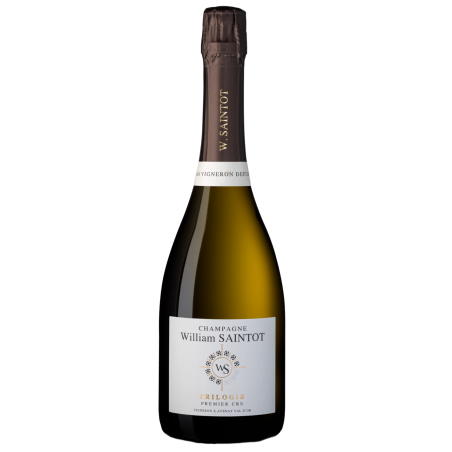 A sparkling bottle of WILLIAM SAINTOT Trilogy Champagne, symbol of excellence