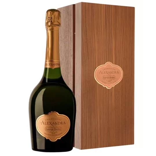 Bottle of Champagne Laurent-Perrier Cuvée Alexandra Rosé 2012, front view