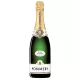 Bottle of Champagne Pommery Apanage Blanc de Blancs, front view, white and gold label