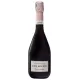 Bottle of Champagne Jean Michel Rosé de Saignée 2018, intense rosé, front view