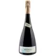 Bottle of Champagne William Saintot La Tortelue, white label, gold cap, front view