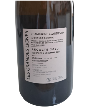 Clandestin champagne Les Grandes Lignes 2020 label