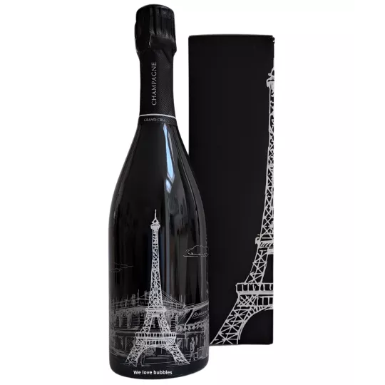 Bottle of Champagne Baron Dauvergne Cuvée Parisienne Blanc de Noirs in case, from the Bouzy terroir