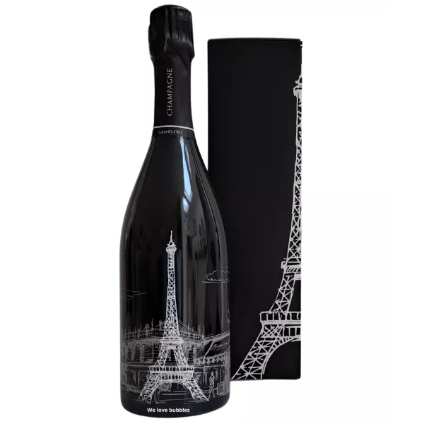 Bottle of Champagne Baron Dauvergne Cuvée Parisienne Blanc de Noirs in case, from the Bouzy terroir