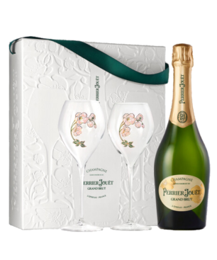 PERRIER-JOUËT Grand Brut gift sets with 2 champagne glasses