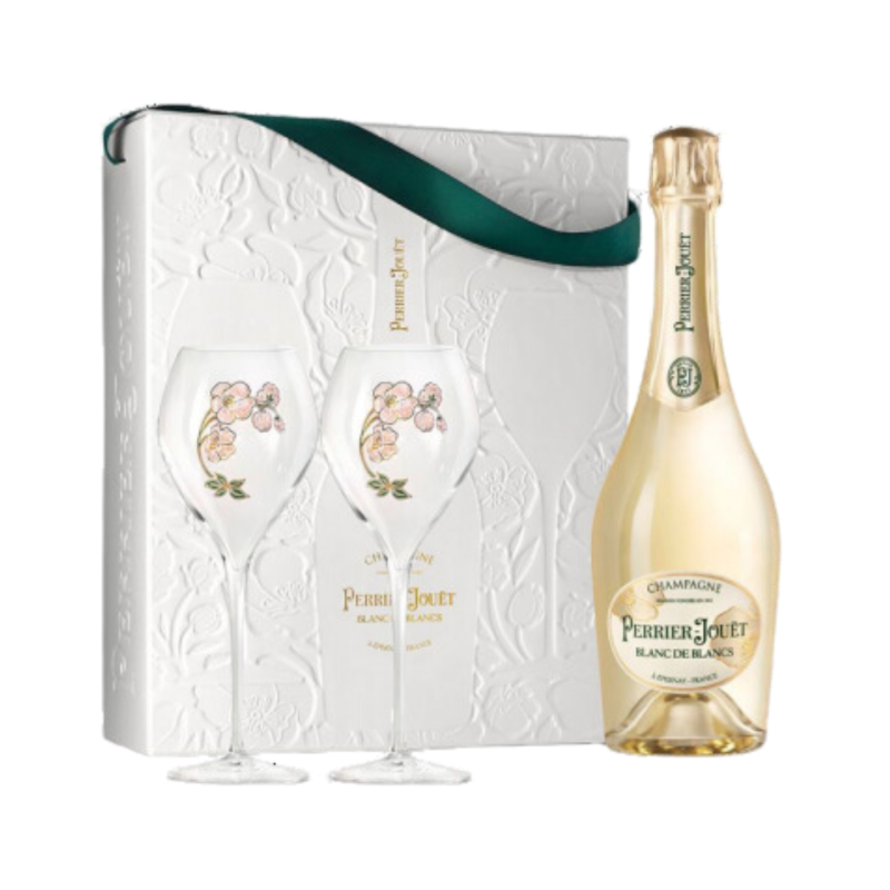 PERRIER-JOUËT champagne Gif Set Blanc De Blancs with 2 glasses