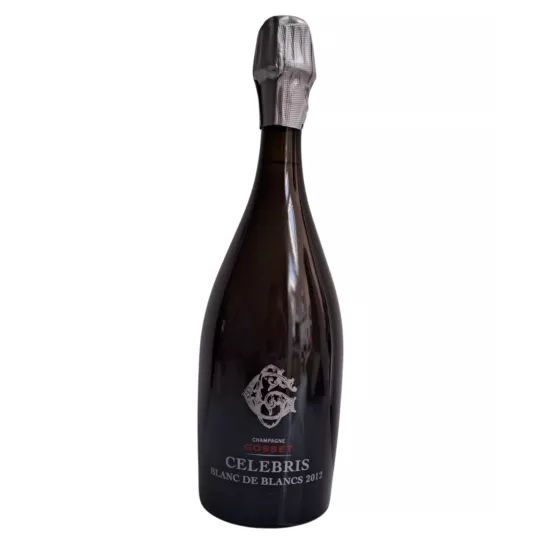 Bottle of Champagne Gosset Célébris Blanc de Blancs 2012, front view