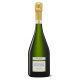 Bottle of Champagne Haton Cuvée Pure, white label, gold cap, front view