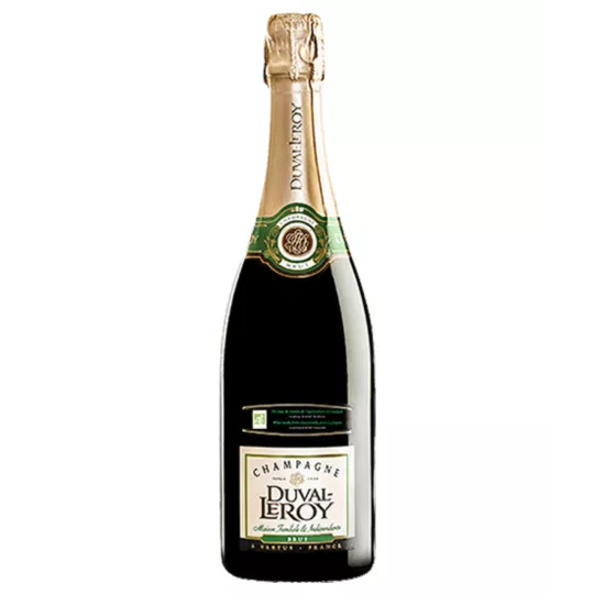 Champagne Duval-Leroy Brut AB Bio, green bottle, front view