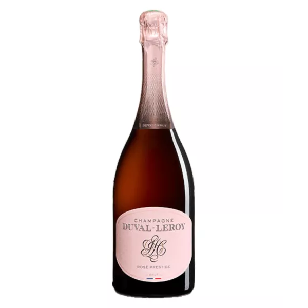 Bottle of Champagne Duval-Leroy Brut Rosé Prestige Premier Cru, front view