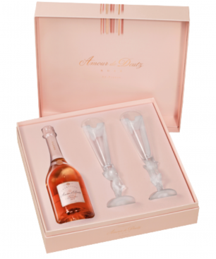 DEUTZ Amour De Deutz Rosé 2008 gift sets with 2 champagne glasses