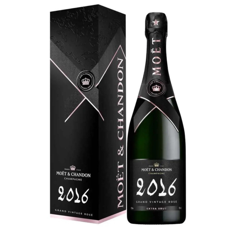 MOET & CHANDON champagne Grand Vintage Rosé 2016 with case