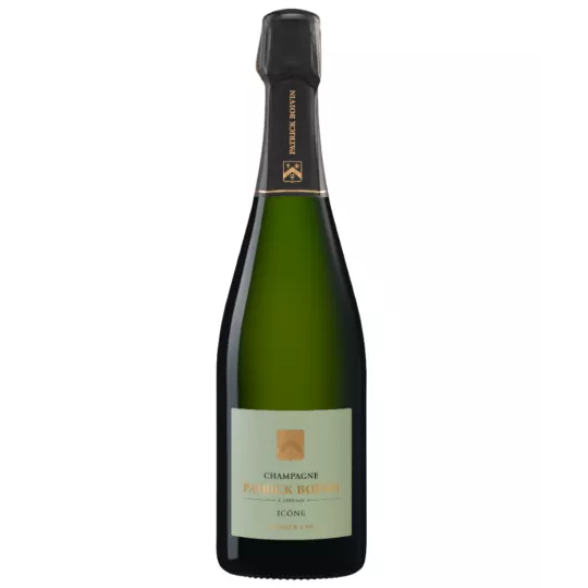 Bottle of Champagne Patrick Boivin Icône 1er Cru, gold label, front view