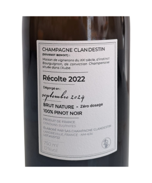 Champagne Clandestin cuvée Austral 2022