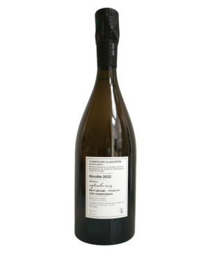 Label for the bottle of Champagne Clandestin Les Passagers 2022 disgorged september 2024