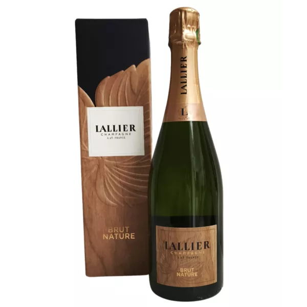 Bottle of Champagne LALLIER Cuvée Brut Nature with case