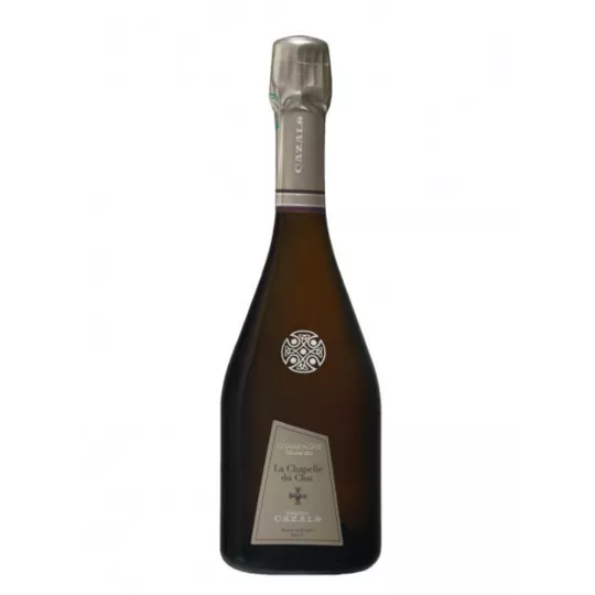 Bottle of Champagne Claude Cazals Clos De La Chapelle 2017, front view, label visible