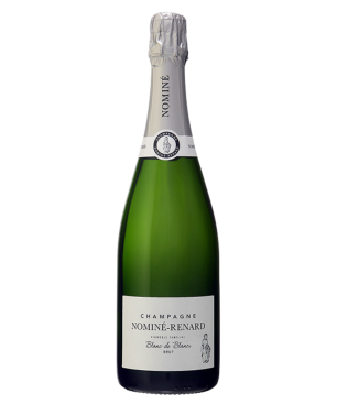 Bottle of Champagne Nominé-Renard Blanc de Blancs 100% Chardonnay - aged on lees, golden colour and fine bubbles