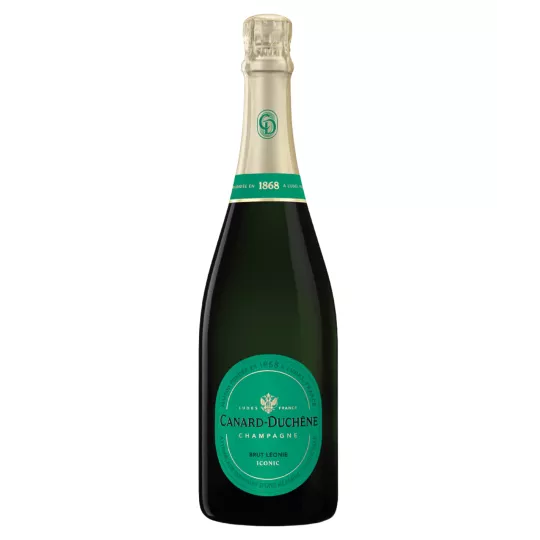 Bottle of Champagne Canard-Duchêne Léonie Iconic Brut - part of the Iconic collection, pale gold color, Montagne de Reims.