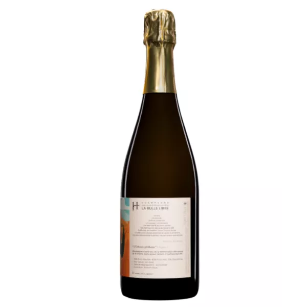 Back label for Champagne Romain Hénin L'Odyssée Pétillante Chapter 1 - Brut Nature biodynamique