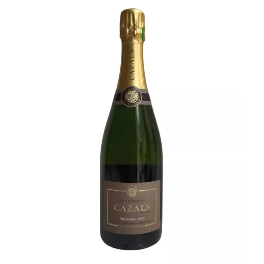 Bottle of Champagne Cazals Vintage 2017 Blanc de Blancs Grand Cru, 100% Chardonnay from Clos Cazals in Oger.