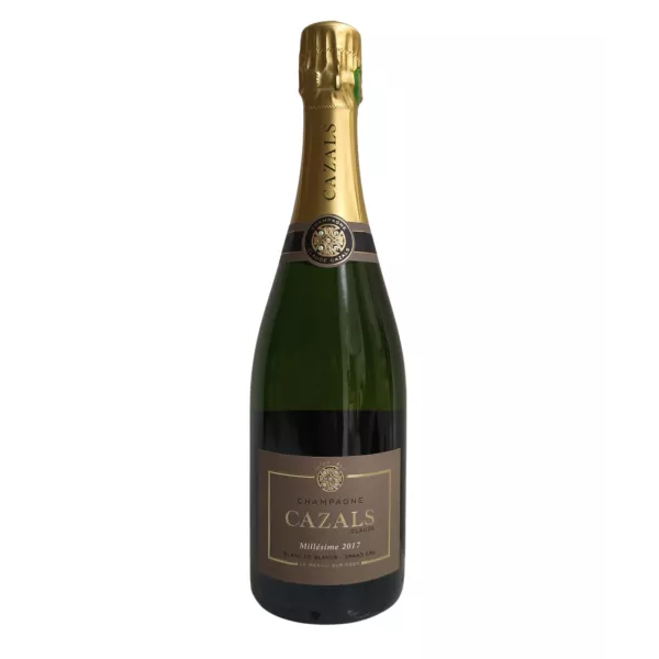 Bottle of Champagne Cazals Vintage 2017 Blanc de Blancs Grand Cru, 100% Chardonnay from Clos Cazals in Oger.