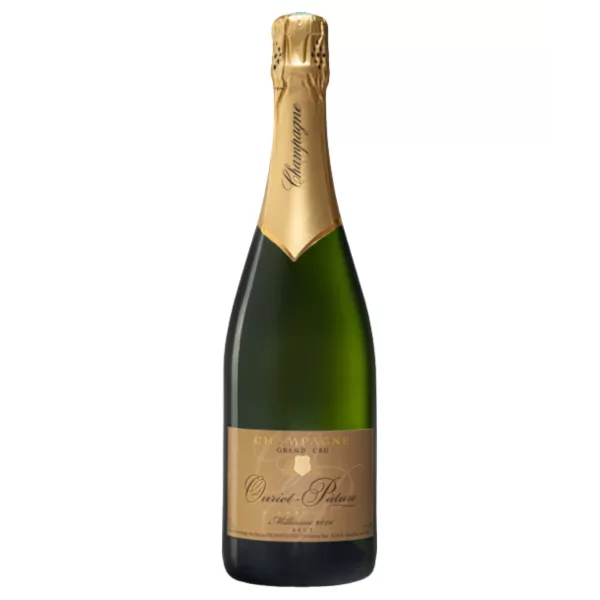 Bottle of Champagne Egly-Ouriet Millésime 2016 Grand Cru d'Ambonnay, a blend of 75% Pinot Noir and 25% Chardonnay.