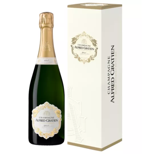 Bottle of Champagne Alfred Gratien Brut Classique - a cuvée made from Chardonnay, Pinot Noir and Meunier grapes, vinified in bar