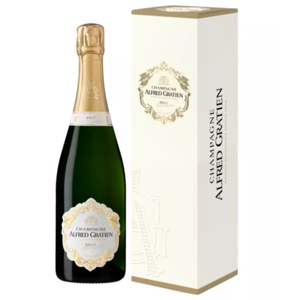 Bottle of Champagne Alfred Gratien Brut Classique - a cuvée made from Chardonnay, Pinot Noir and Meunier grapes, vinified in bar