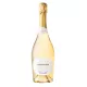Bottle of French Bloom Le Blanc organic non-alcoholic sparkling wine, certified vegan and halal