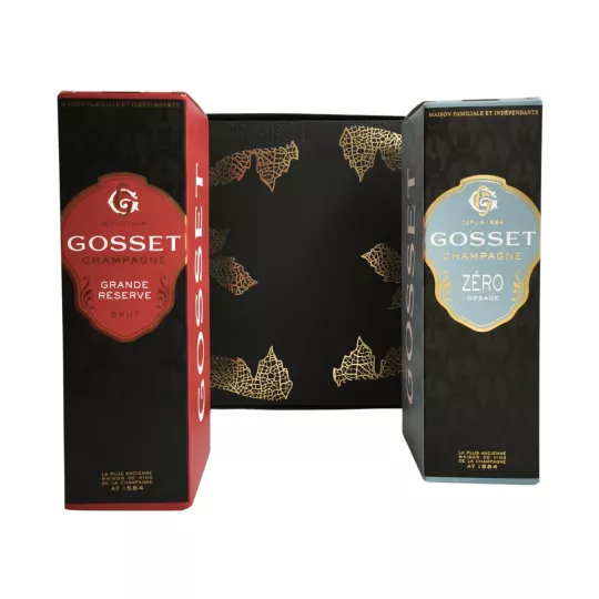 Coffret champagne Gosset Grande Réserve avec Zéro dosage