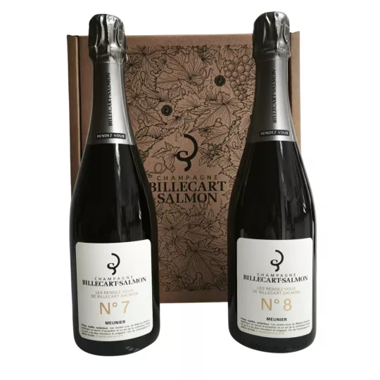 Billecart-Salmon Champagne Gift Set Les Rendez-vous N°7 and N°8 – two bottles of Meunier champagne in a gift box