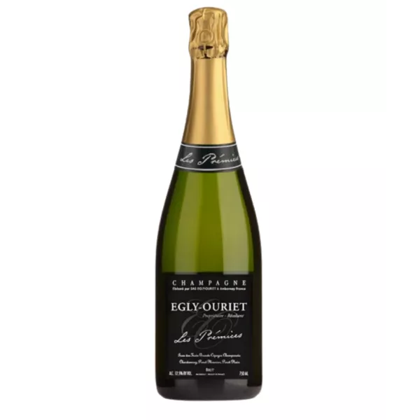 Bottle of Egly-Ouriet Les Prémices Extra-Brut Champagne, a blend of three grape varieties, Trigny terroir